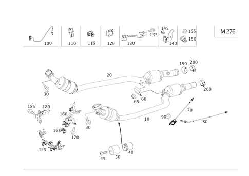 Exhaust System Used on Six-Cylinder Gasoline Vehicles for 2016 Mercedes-Benz SLK350 #0