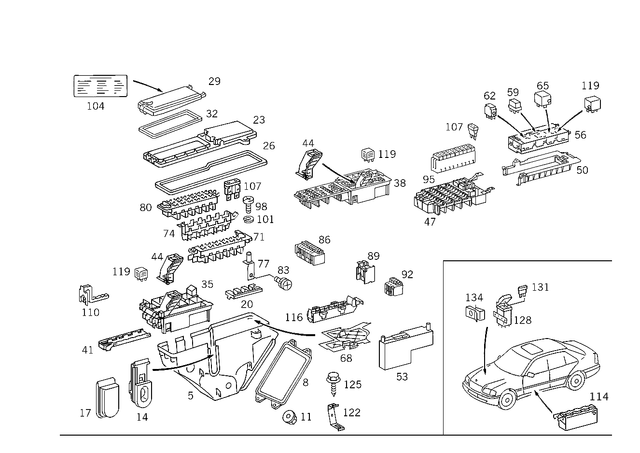 2085400150 - Electrical Equipment and Instruments: Fuse Box for Mercedes-Benz: C230, C280, C43 AMG, CLK430 Image image