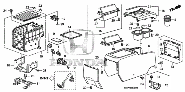 Center Console for 2007 Honda CR-V #0
