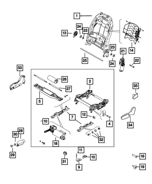 68472071AA - Interior Trim: Front Seat Back Frame for Mopar Image