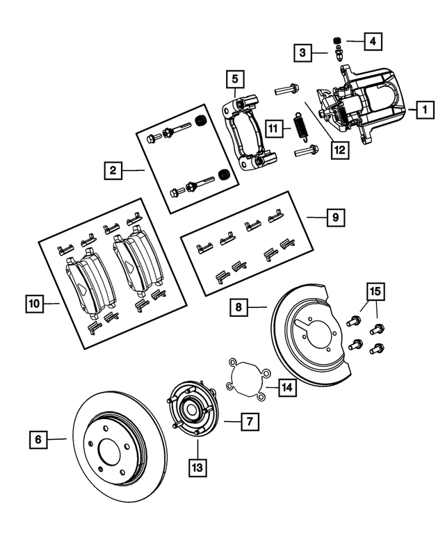 68029887AB - Brakes: Rear Disc Brake Pad Kit for Mopar Image