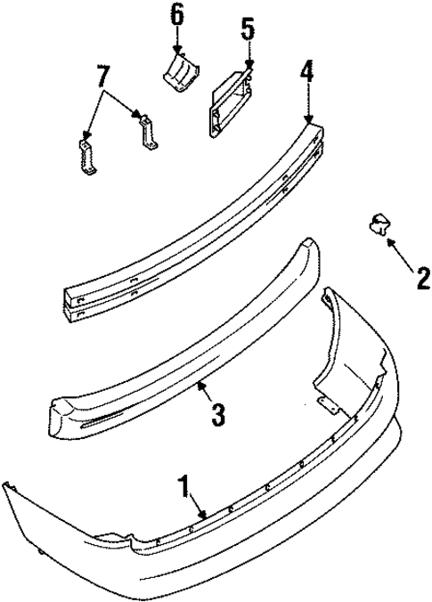 Bumper & Components - Rear for 1999 Mercury Villager #0