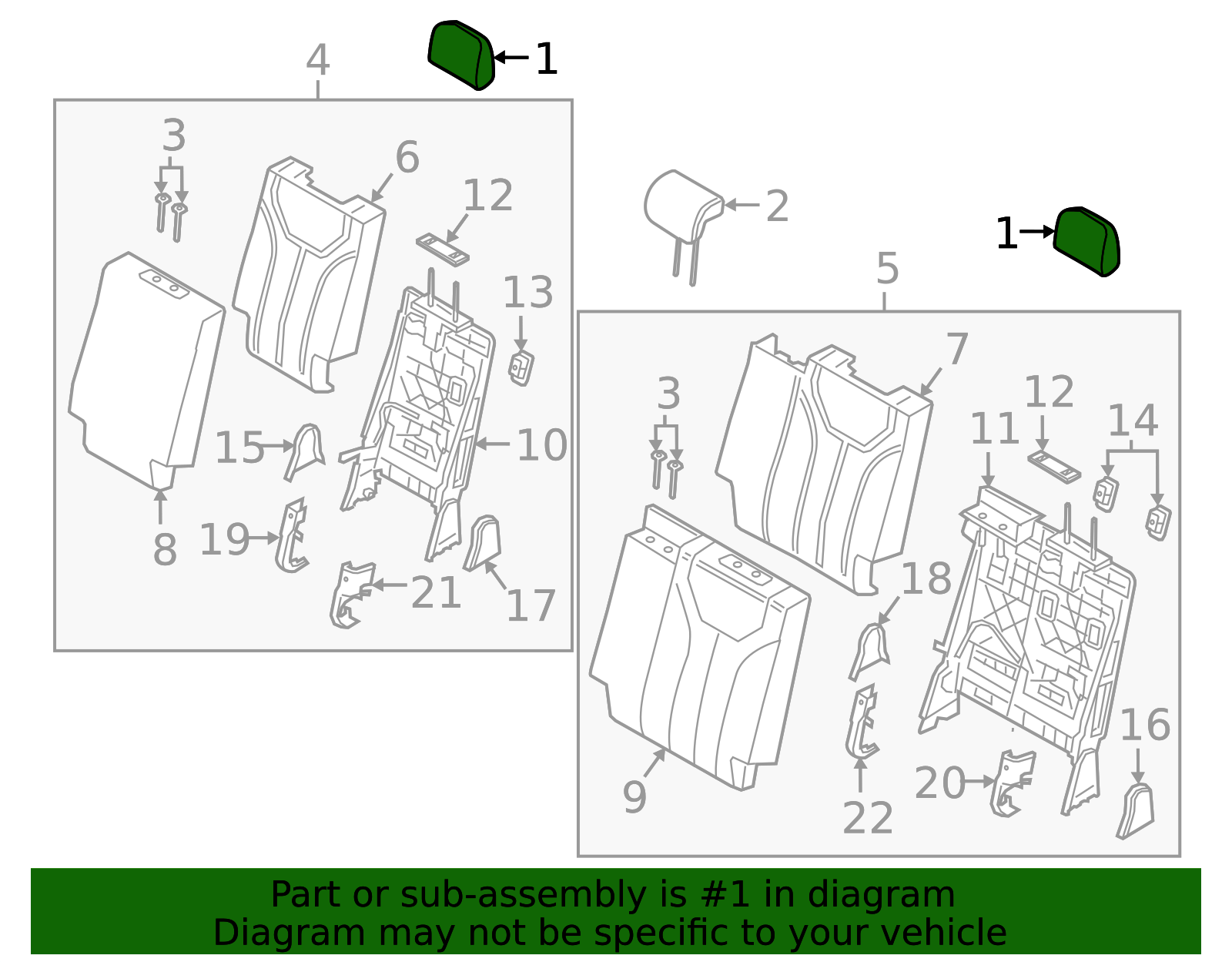 2020-2022 Hyundai Palisade Headrest, Outer 89A70-S8580-UBJ | QuirkParts
