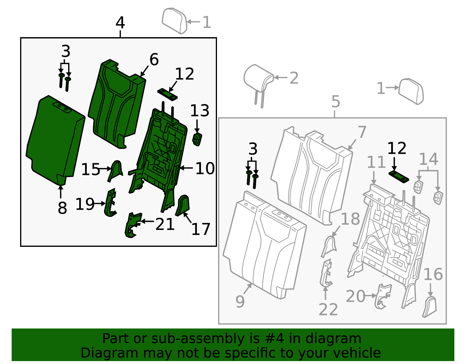 2020 Hyundai Palisade Seat Back Assembly 89A40-S8560-UBJ | QuirkParts