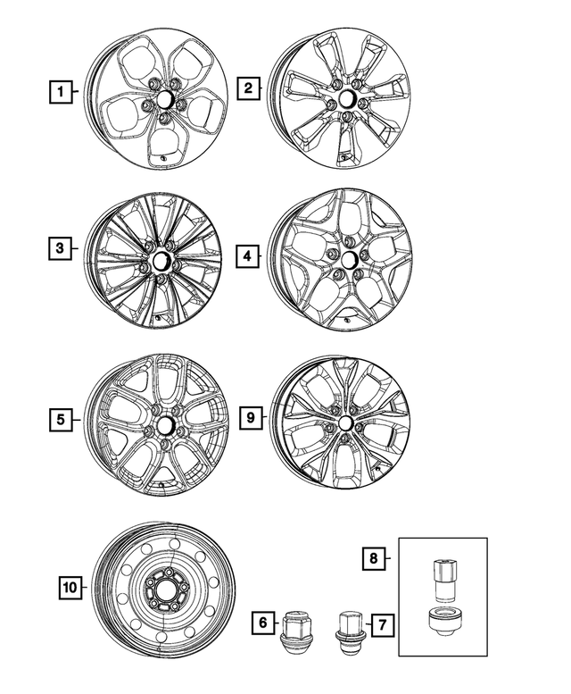 4721954AB - Wheels: Wheel Lock Set for Mopar Image image