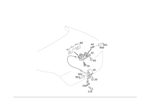 Rear Lid Latch-Type Lock, Rear Lid Attachment Parts for 2008 Mercedes-Benz SLK280 #0