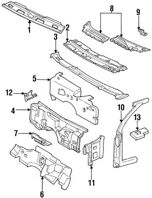 Cowl for 1994 Cadillac Fleetwood #0