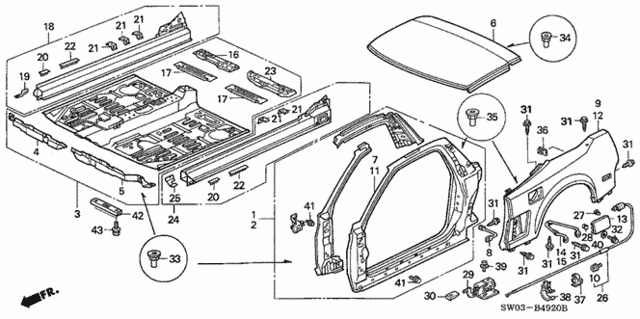 Outer Panel (1) for 2001 Acura NSX #0