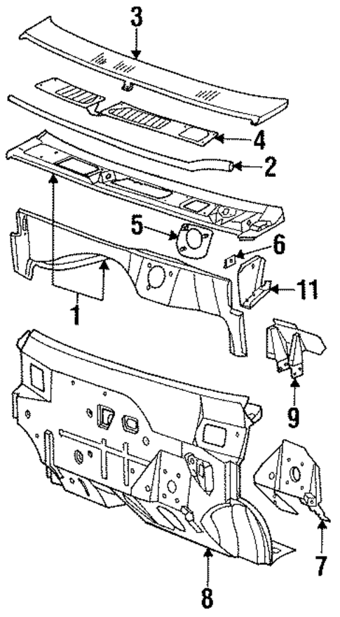 Cowl for 1994 Chrysler Town & Country #0