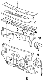 4673118 - Body: Cowl Panel for Chrysler: Town &amp; Country | Dodge: Caravan, Grand Caravan Image
