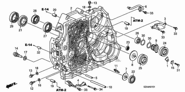 AT Torque Converter Case (4WD) for 2012 Honda Pilot #0