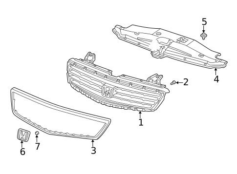 Grille & Components for 1999 Honda Odyssey #0