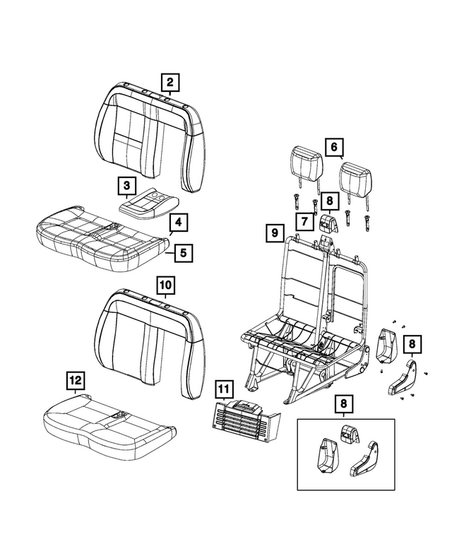 5SG46JXWAA - Interior Trim: Front Seat Cushion Cover for Mopar Image