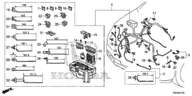Wire Harness (1) for 2019 Honda Ridgeline #0