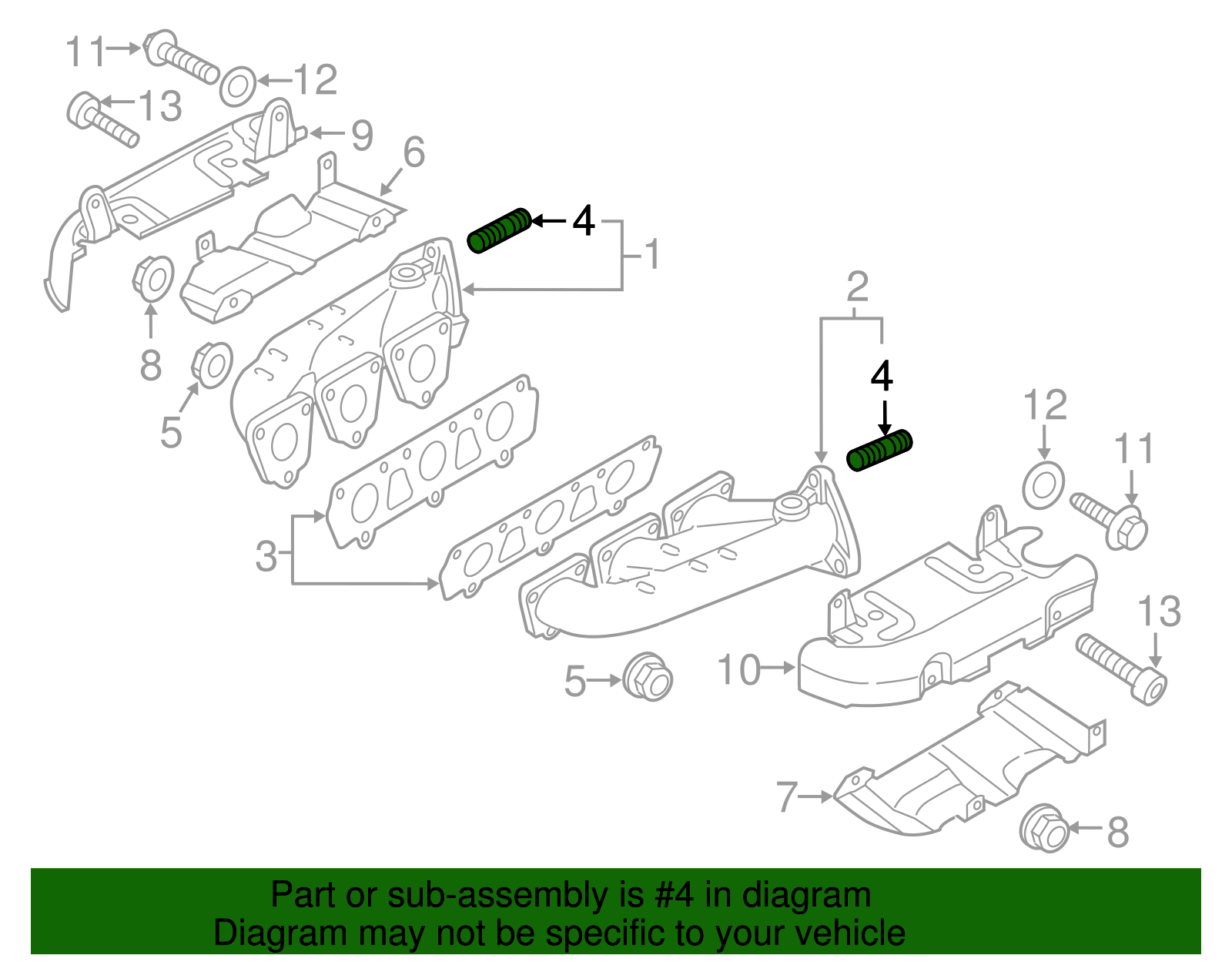 Exhaust Manifold Stud - Porsche (N-911-870-01)