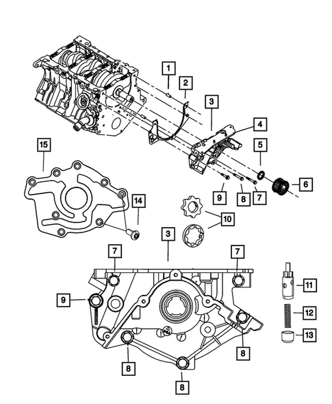 Engine Oiling, Oil Pan and Indicator (Dipstick) for 2009 Dodge Challenger #1
