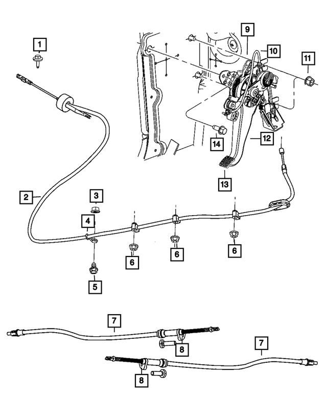 4779589AH - Brakes: Parking Brake Cable for Mopar Image