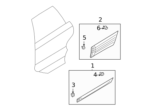Exterior Trim - Rear Door for 2003 Subaru Legacy #0