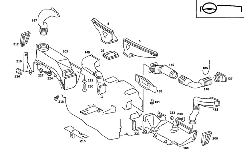 Air Ducting for 1988 Mercedes-Benz 560SEC #0
