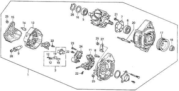 Alternator (Denso) for 1991 Honda Prelude #0