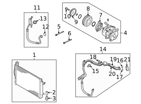 Condenser, Compressor & Lines for 2012 Kia Forte Koup #0
