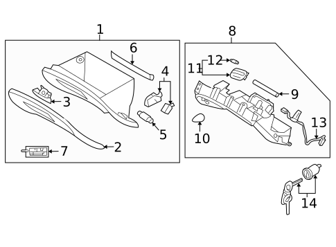 Glove Box for 2009 Kia Sportage #0