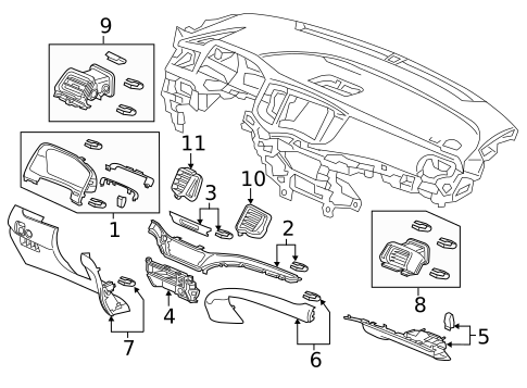 Instrument Panel Components for 2024 Honda Passport #0