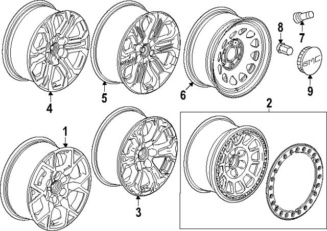 84738125 - : Part# 84738125 F Wheel for GMC: Canyon Image