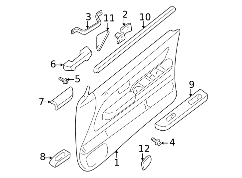 Interior Trim - Front Door for 2003 Nissan Frontier #0