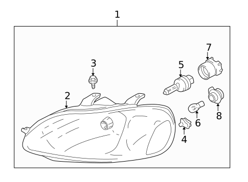 Headlamp Components for 2003 Chrysler Sebring #0