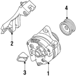 F5RZ10B315A - Electrical: Alternator Brace for Ford: Contour | Mercury: Cougar, Mystique Image