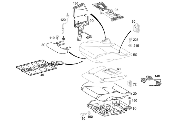 4639104003 - Driver Seat: Padding, Frt. Seat Cush for Mercedes-Benz: G55 AMG, G550, G550 4x4, G63 AMG, G65 AMG Image image