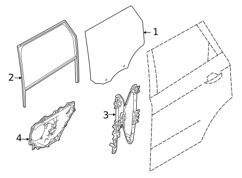 Glass - Rear Door for 2022 Land Rover Range Rover Sport #0