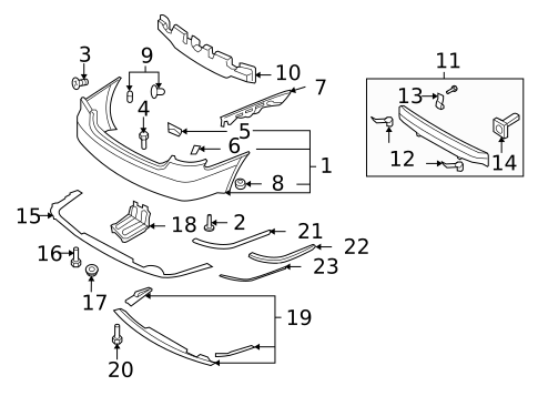 Bumper & Components - Rear for 2009 Hyundai Sonata #0