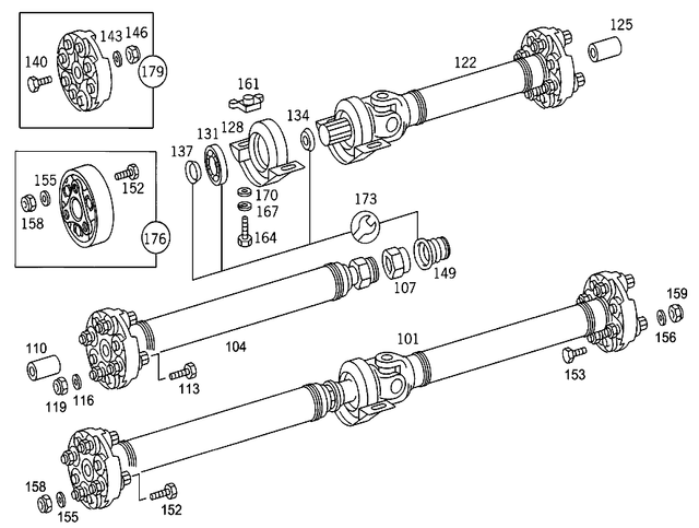 1244106406 - : Propeller Shaft for Mercedes-Benz Image