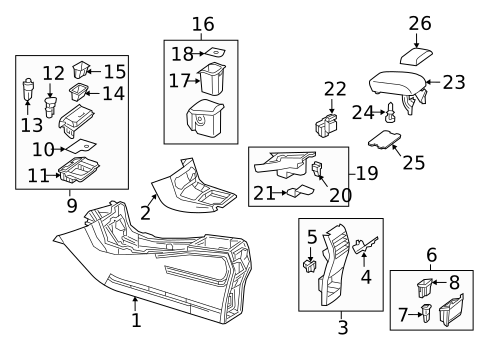 Center Console for 2017 Mercedes-Benz B 250e #0