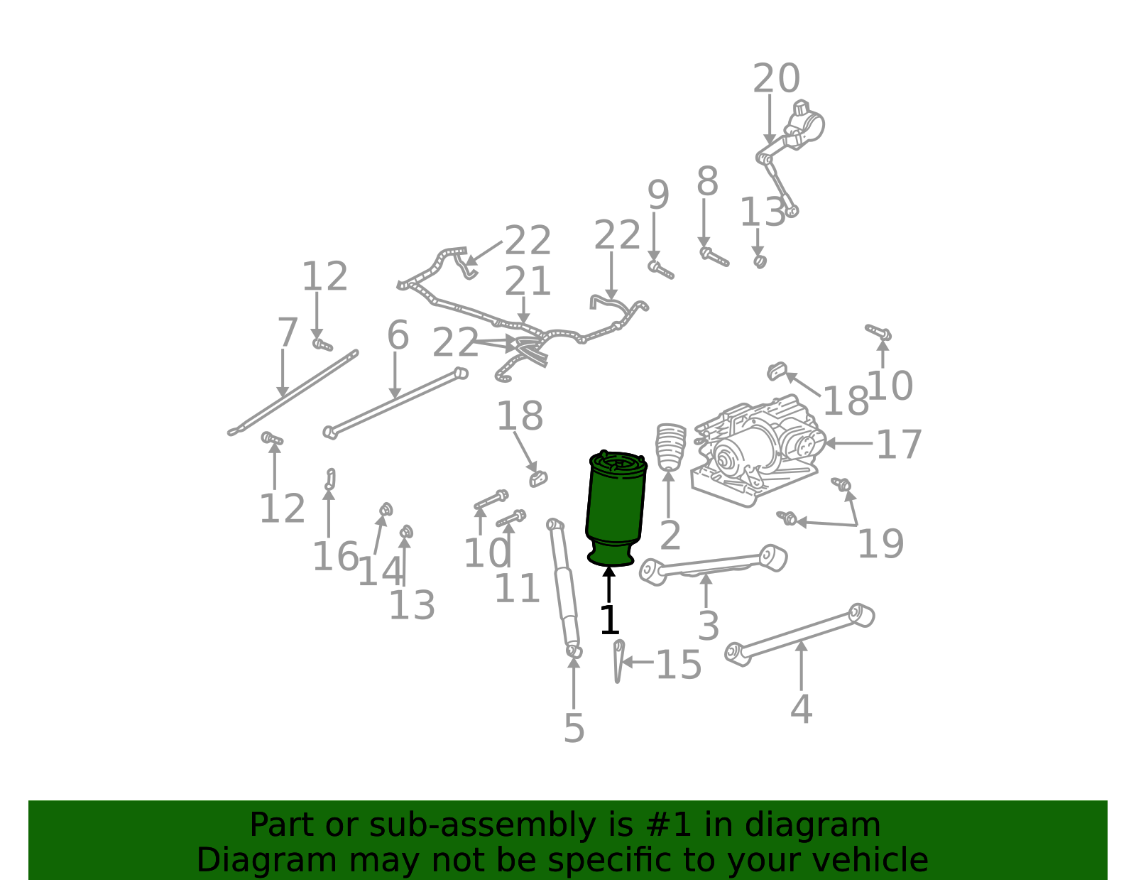 2002-2009 GM Rear Air Spring 25815604 | TascaParts.com