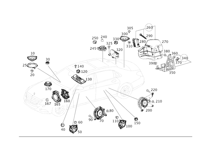222820390264 - Electrical System: Speaker for Mercedes-Benz: C350e, C400, C450 AMG, C63 AMG, E300, E350, E43 AMG, E53 AMG, E63 AMG S, Maybach S550, Maybach S560, Maybach S600, Maybach S650, S450, S550, S550e, S560, S600, S63 AMG, S65 AMG Image image