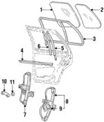 1HM845206 - Body: Movable Glass for Volkswagen: Golf, Jetta Image