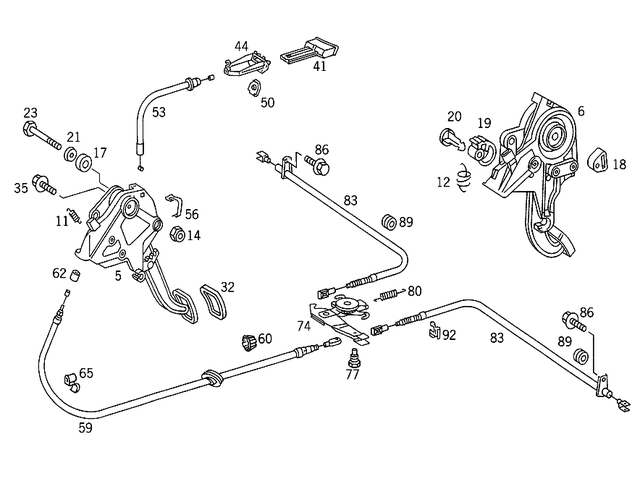 1404200385 - Brakes: Brake Cable for Mercedes-Benz: 300SD, 400SE, 400SEL, 500SEC, 500SEL, 600SEL, S420 Image