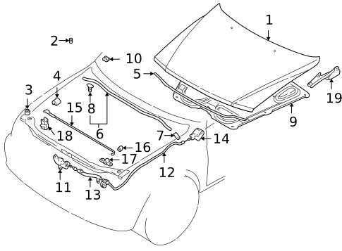 Hood & Components for 2002 Mitsubishi Montero Sport #0