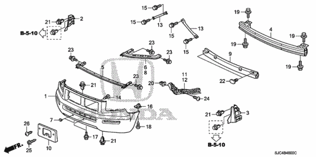 Front Bumper (1) for 2007 Honda Ridgeline #0