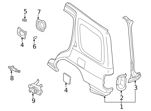 Quarter Panel & Components for 2002 INFINITI QX4 #0