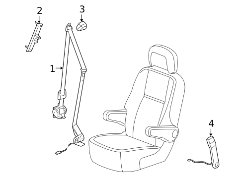 Front Seat Belts for 2006 Pontiac Montana #0
