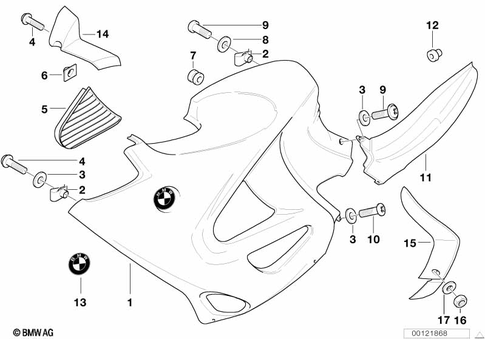 Motorcycle Trim Section, Windshield for 2005 BMW-Motorrad K 1200 GT #2