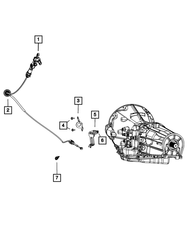 52110310AB - 42RLE; 4-Speed; Automatic Transmission: Shift Cable Bracket for Mopar Image