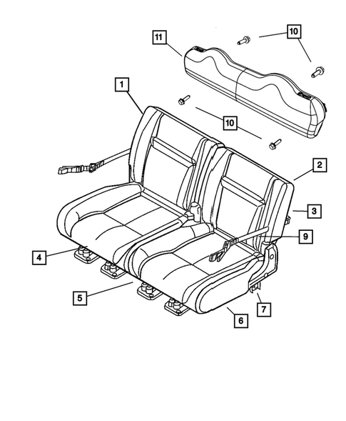 Rear Seats - Second Row for 2008 Chrysler PT Cruiser #4