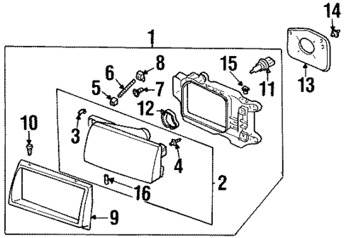 Headlamp Components for 1999 Honda Passport #0