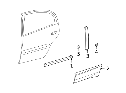 Exterior Trim - Rear Door for 2004 Pontiac Bonneville #0