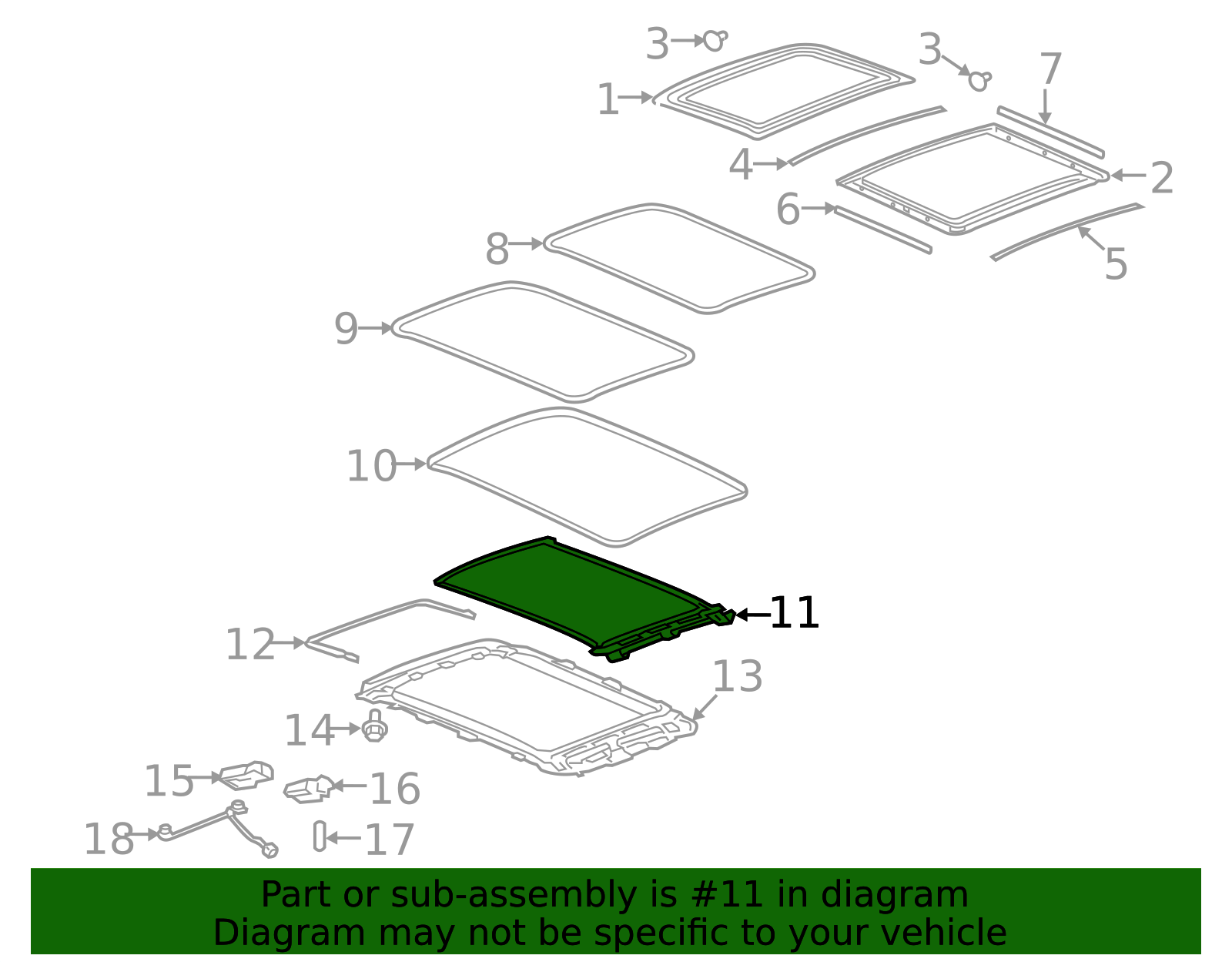 22967967 - High-Quality Light Neutral Sunroof Sunshade for AutoNation Parts